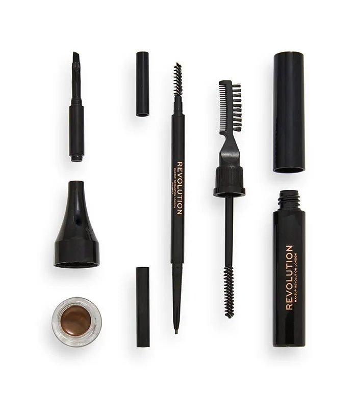 Revolution - Kit de cejas Ultra Brow Builder Kit - Dark Brown