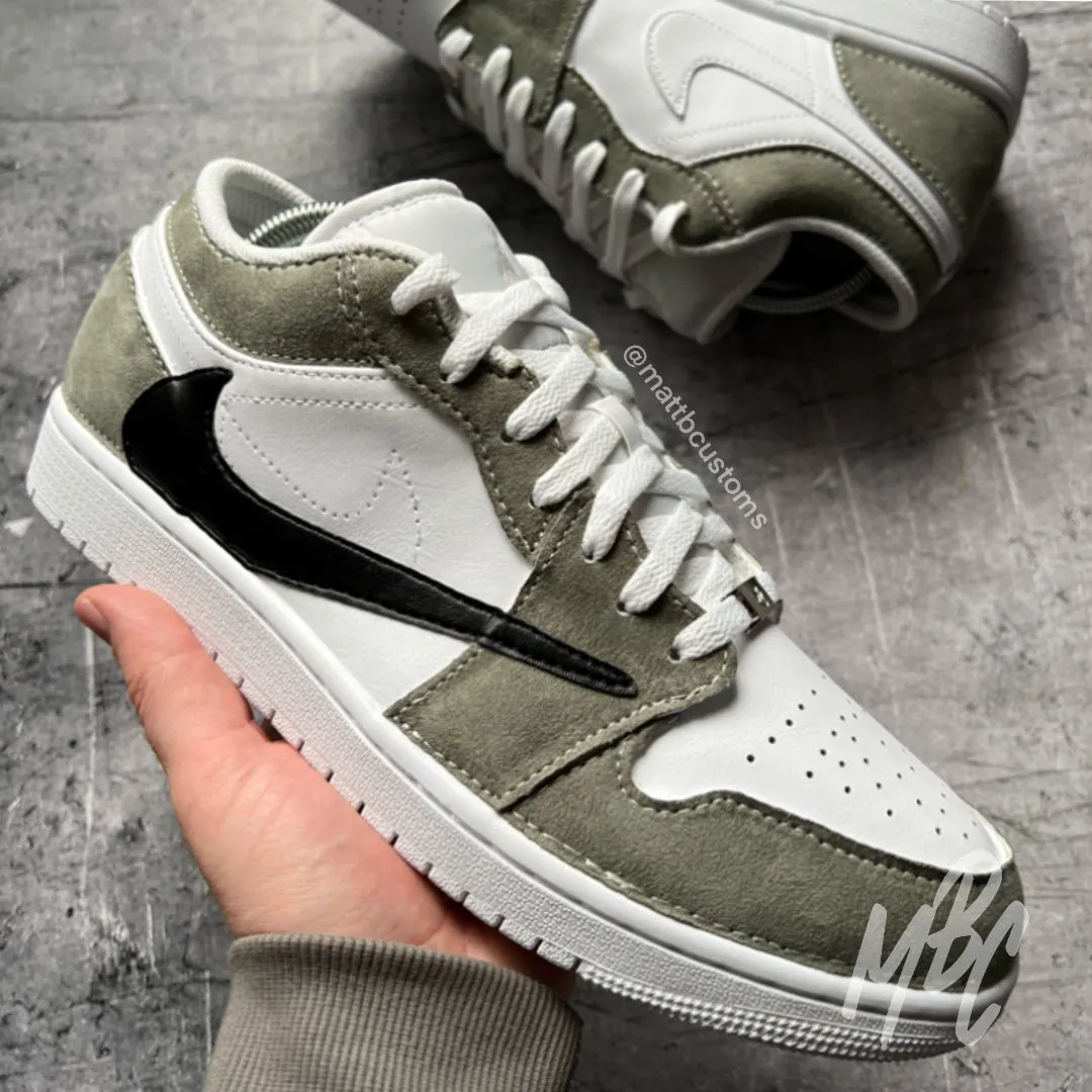 Sage OG Reverse Swoosh - Jordan 1 Low Custom