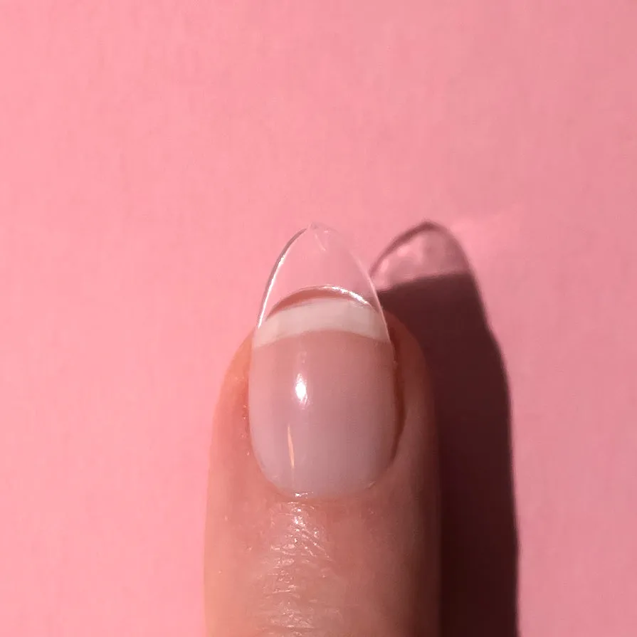 soft gel press on tipper - almond extra short