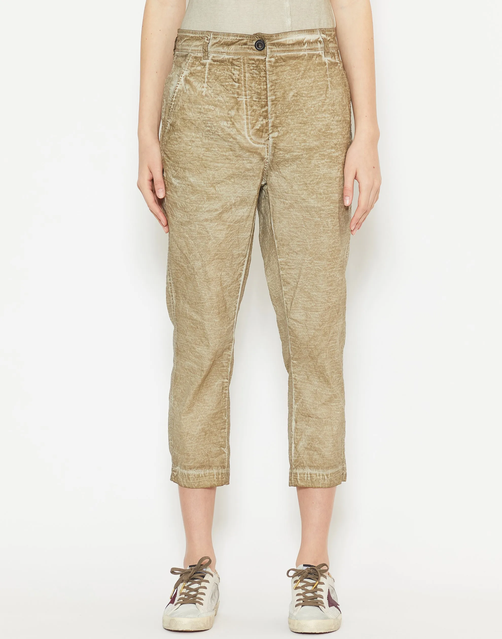 Straw Cloud Linen & Cotton Blend Pants