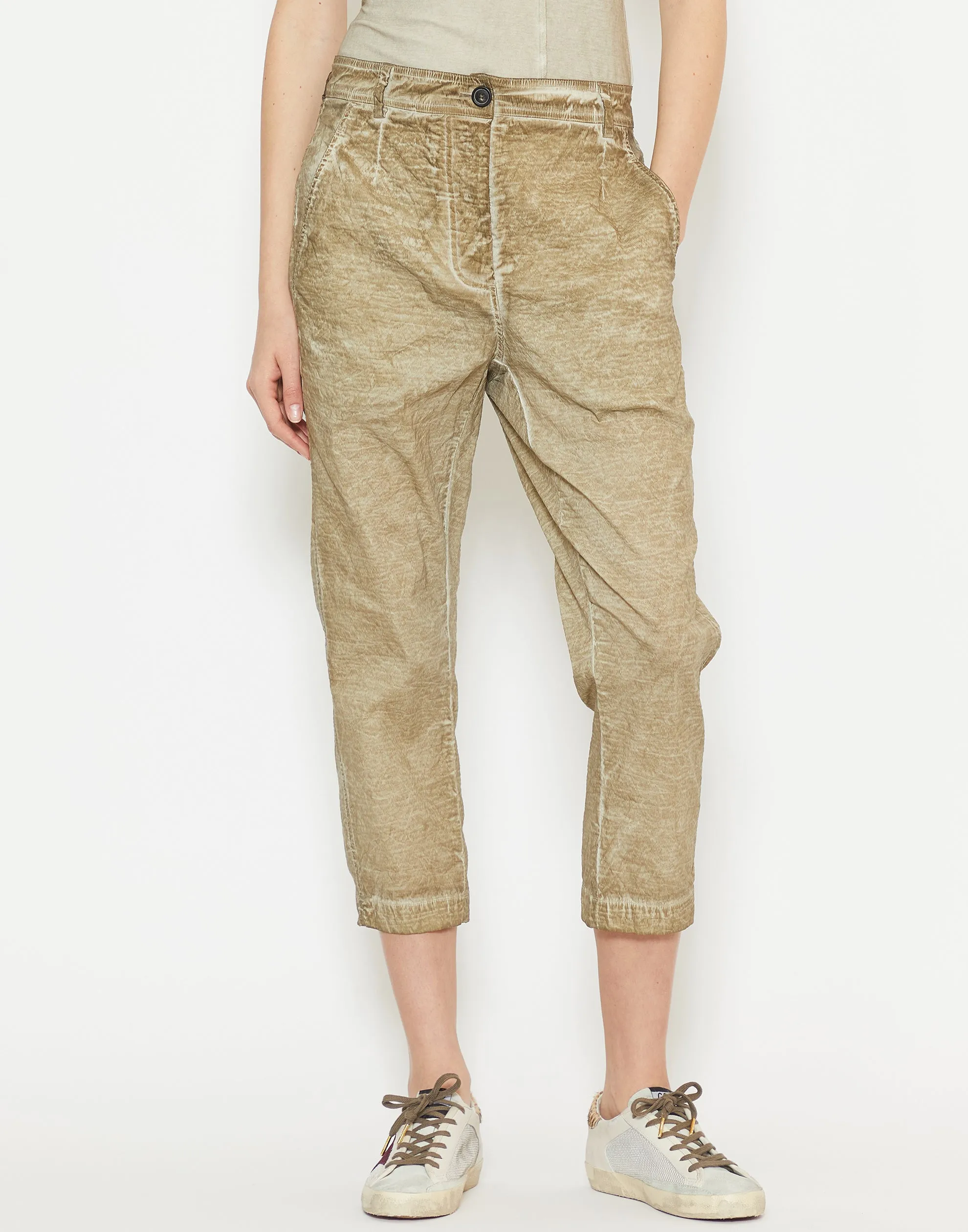 Straw Cloud Linen & Cotton Blend Pants