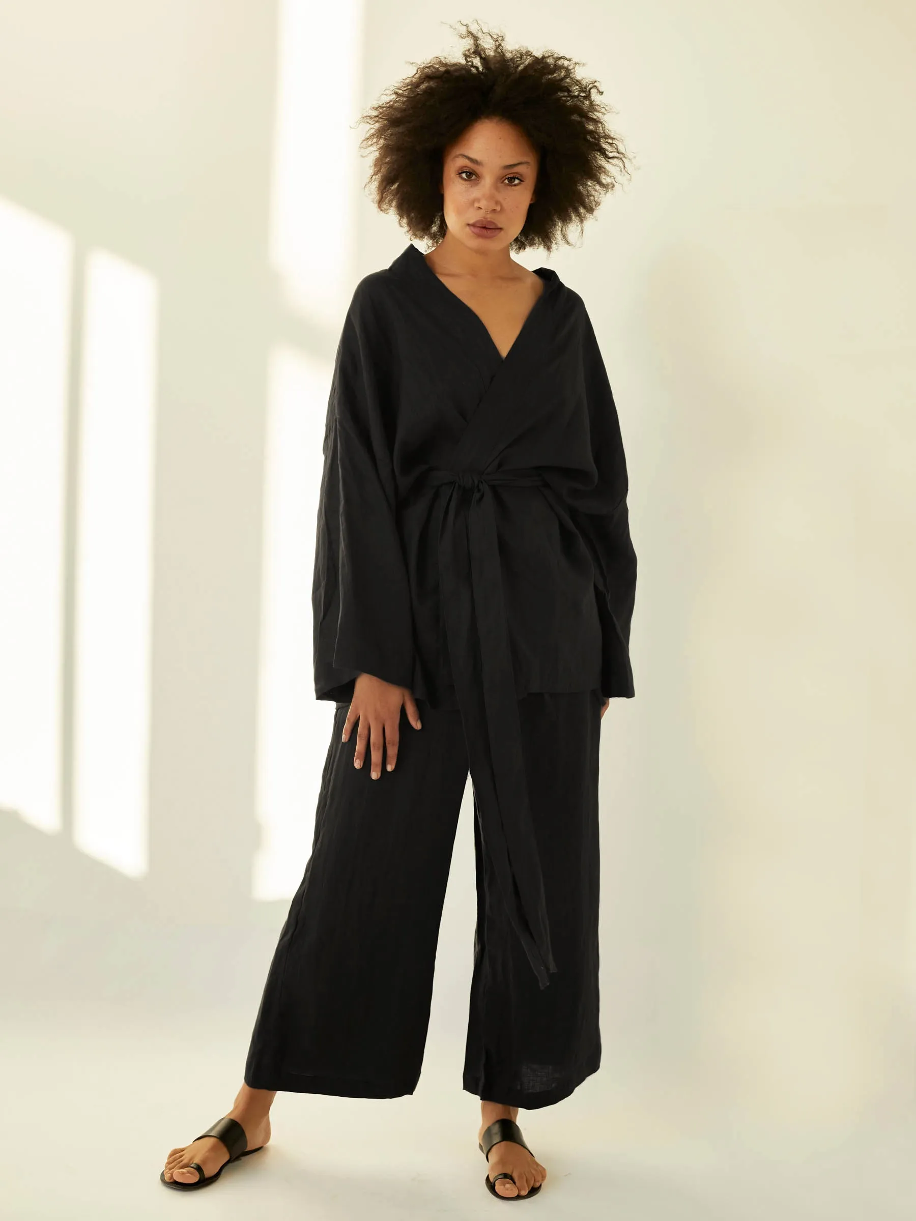 The 01 Linen Loungewear Long Set