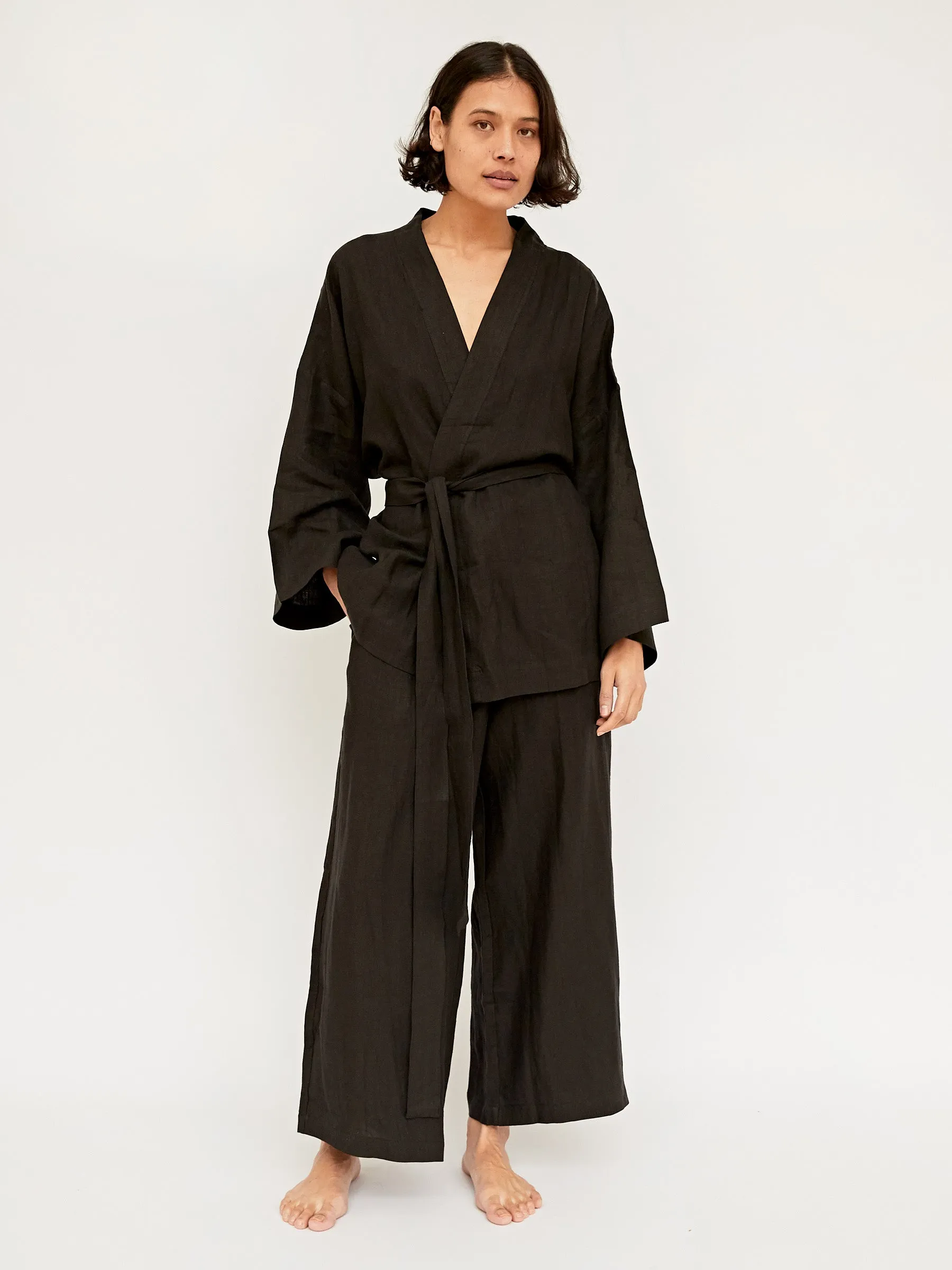 The 01 Linen Loungewear Long Set