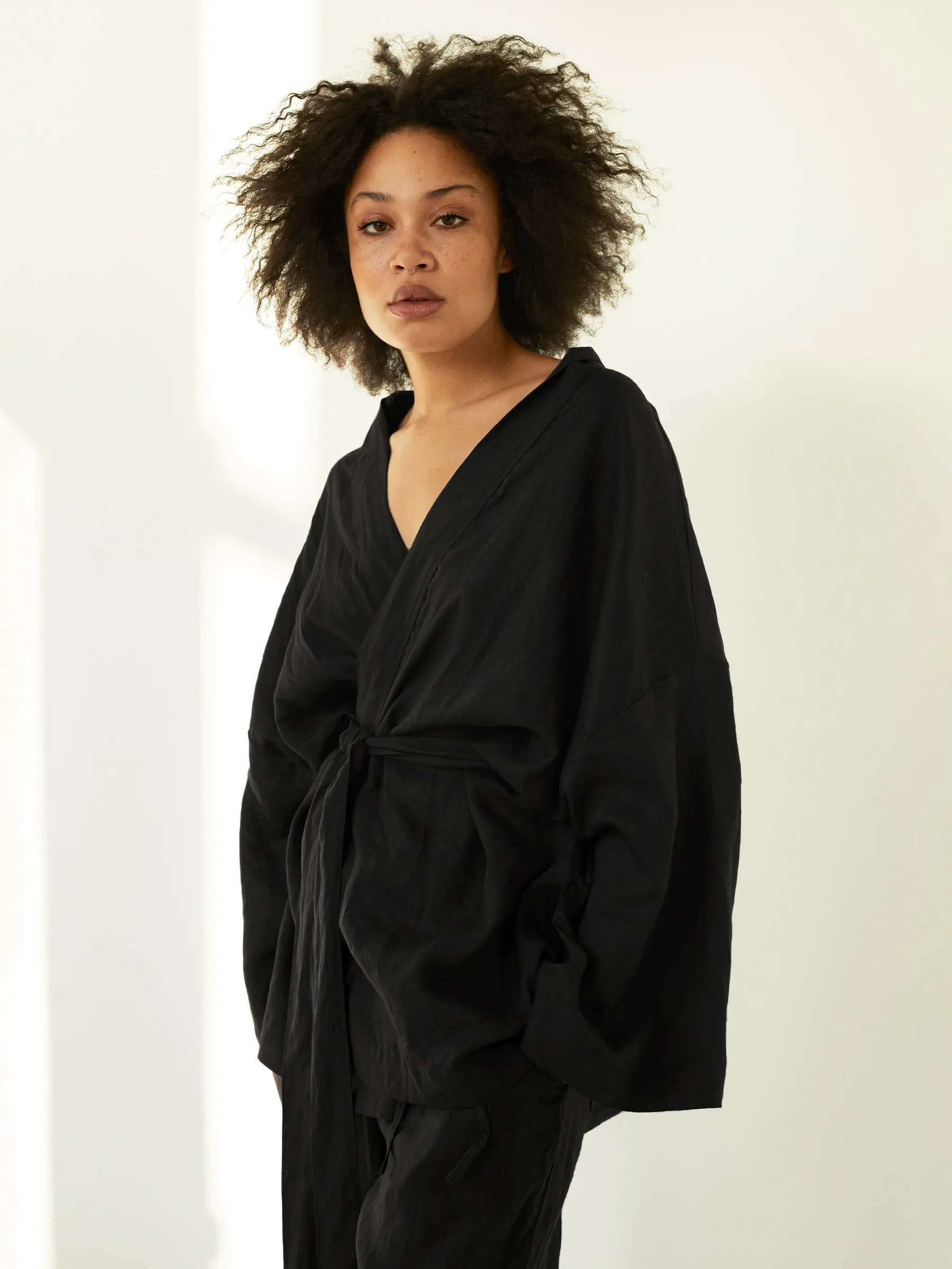 The 01 Linen Loungewear Long Set