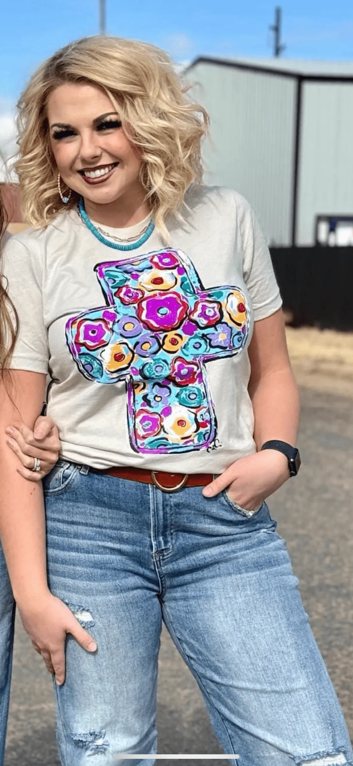 The Callie’s Easter Floral Cross Tee