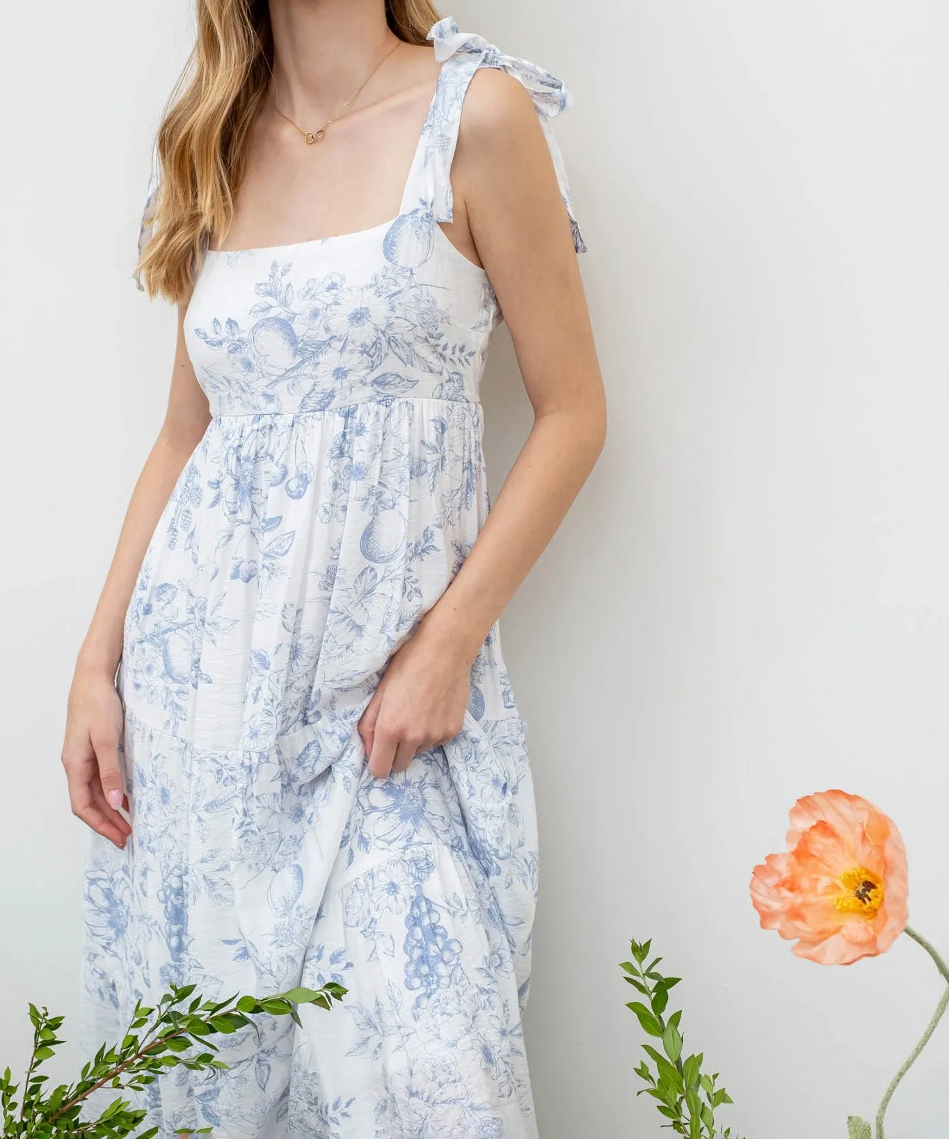 Tiered Midi Dress - Blue