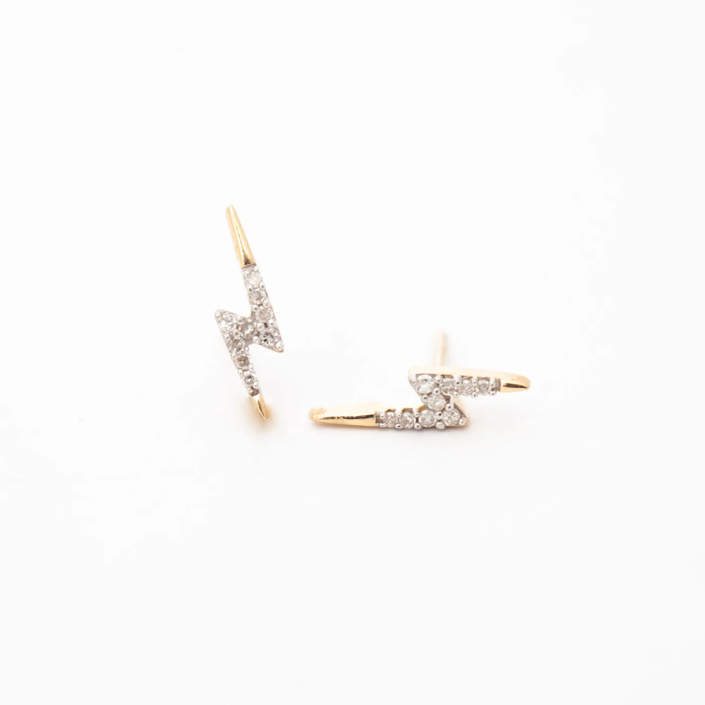 Tiny Pave Lightning Bolt Studs