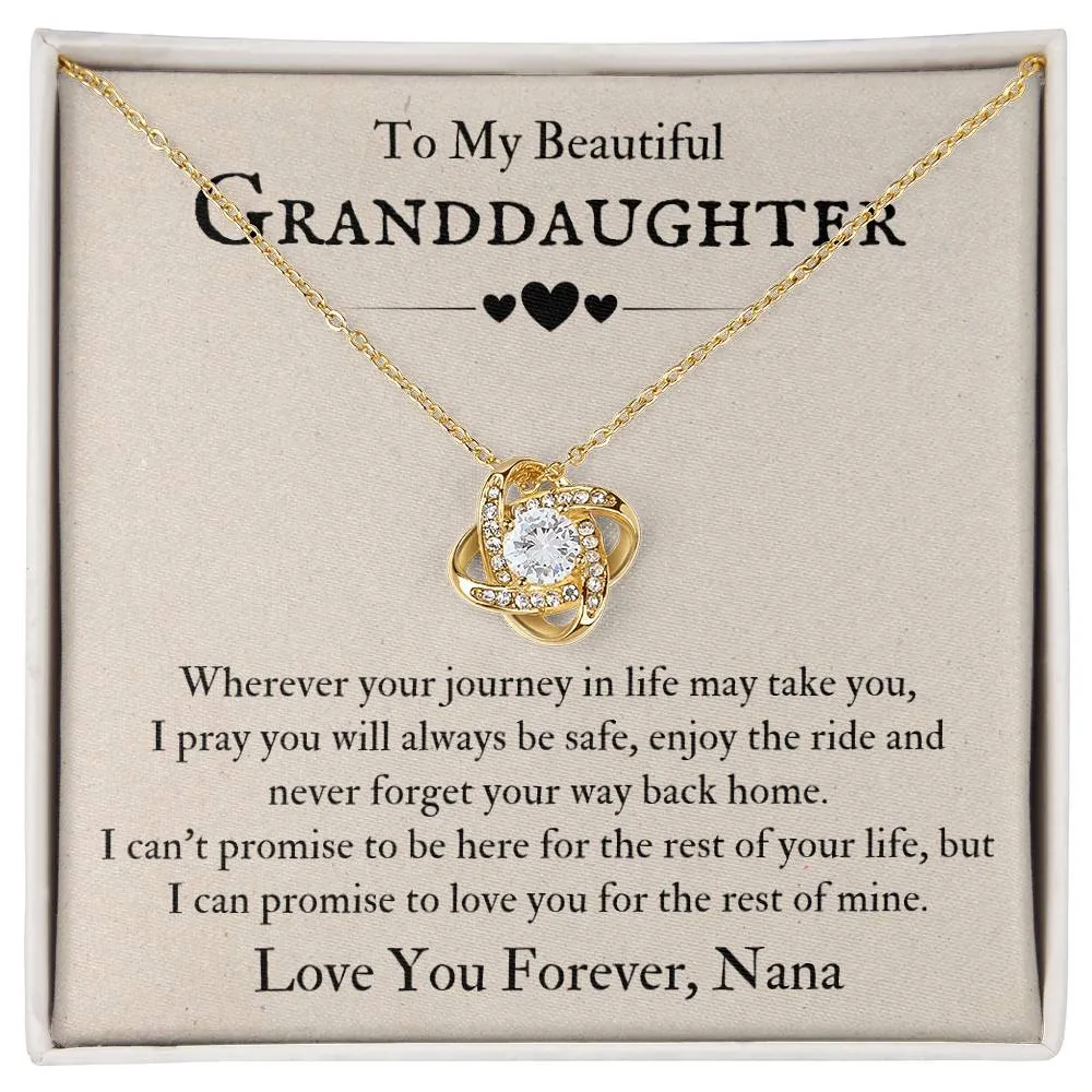 To My Beautiful Granddaughter Necklace from Nana, Never Forget Your Way Back Home