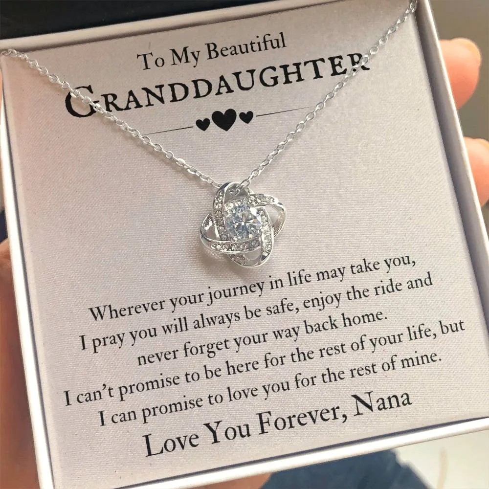 To My Beautiful Granddaughter Necklace from Nana, Never Forget Your Way Back Home