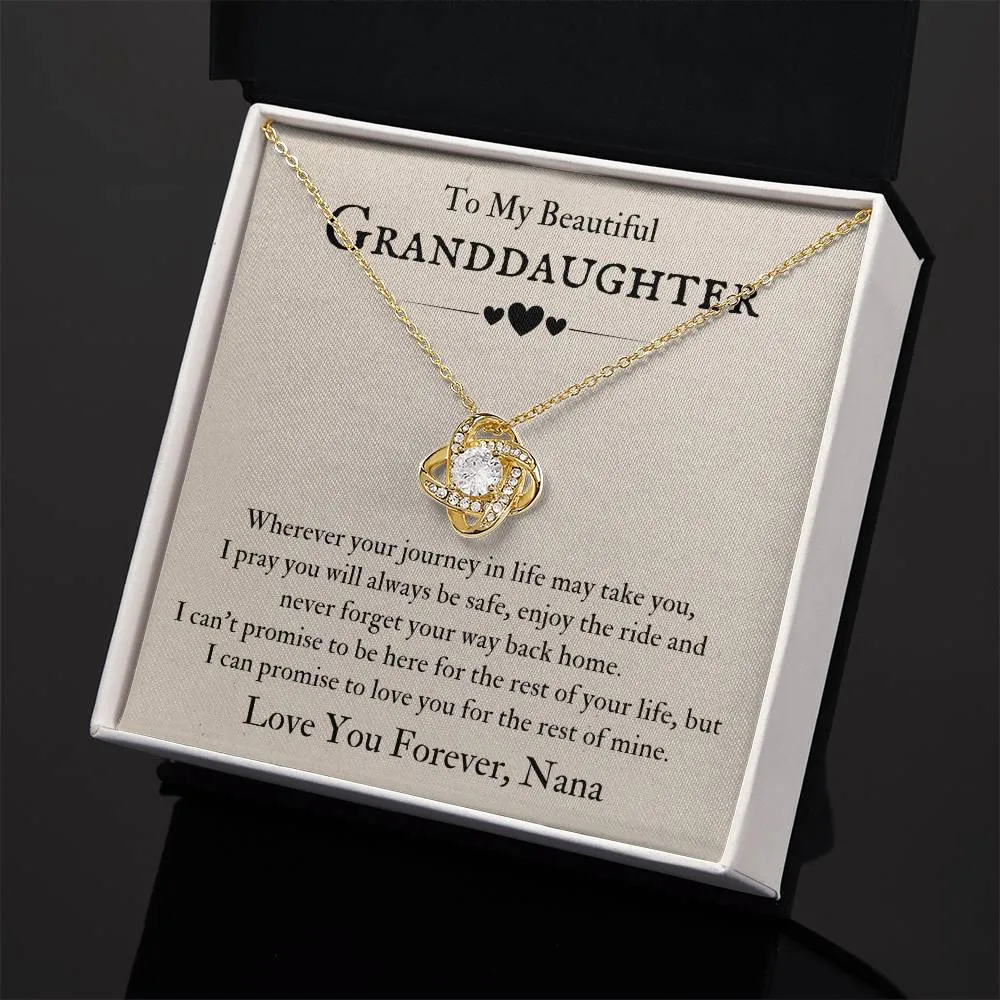 To My Beautiful Granddaughter Necklace from Nana, Never Forget Your Way Back Home