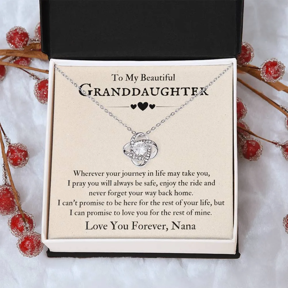 To My Beautiful Granddaughter Necklace from Nana, Never Forget Your Way Back Home