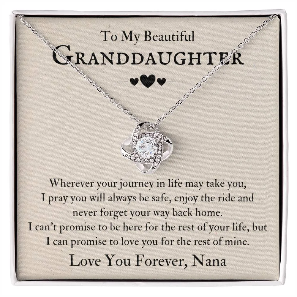 To My Beautiful Granddaughter Necklace from Nana, Never Forget Your Way Back Home