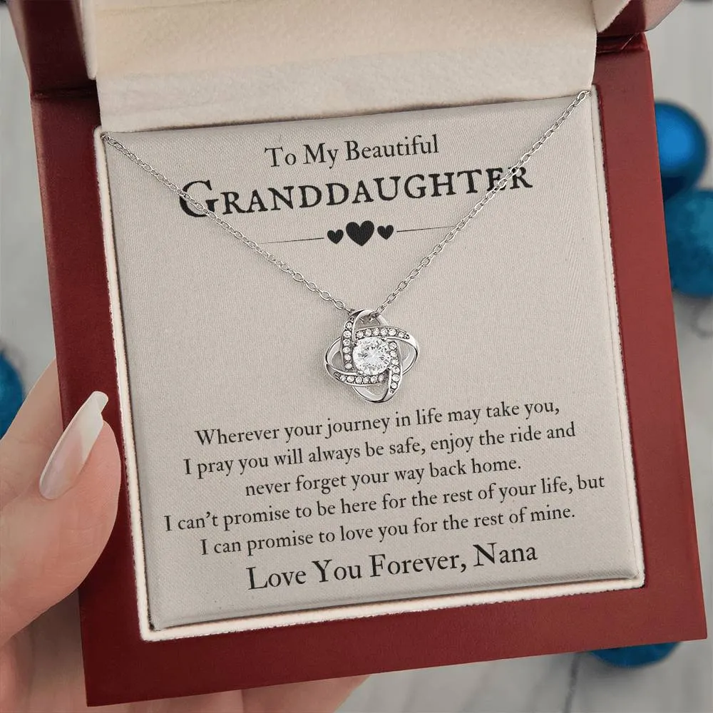 To My Beautiful Granddaughter Necklace from Nana, Never Forget Your Way Back Home