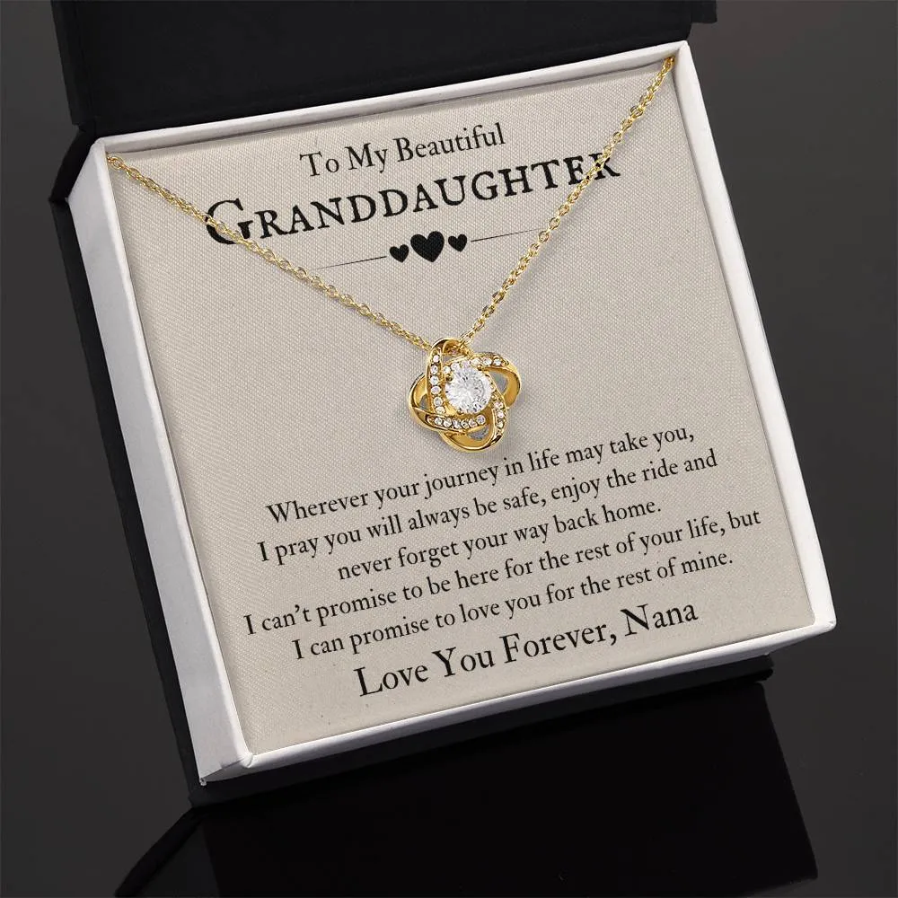 To My Beautiful Granddaughter Necklace from Nana, Never Forget Your Way Back Home