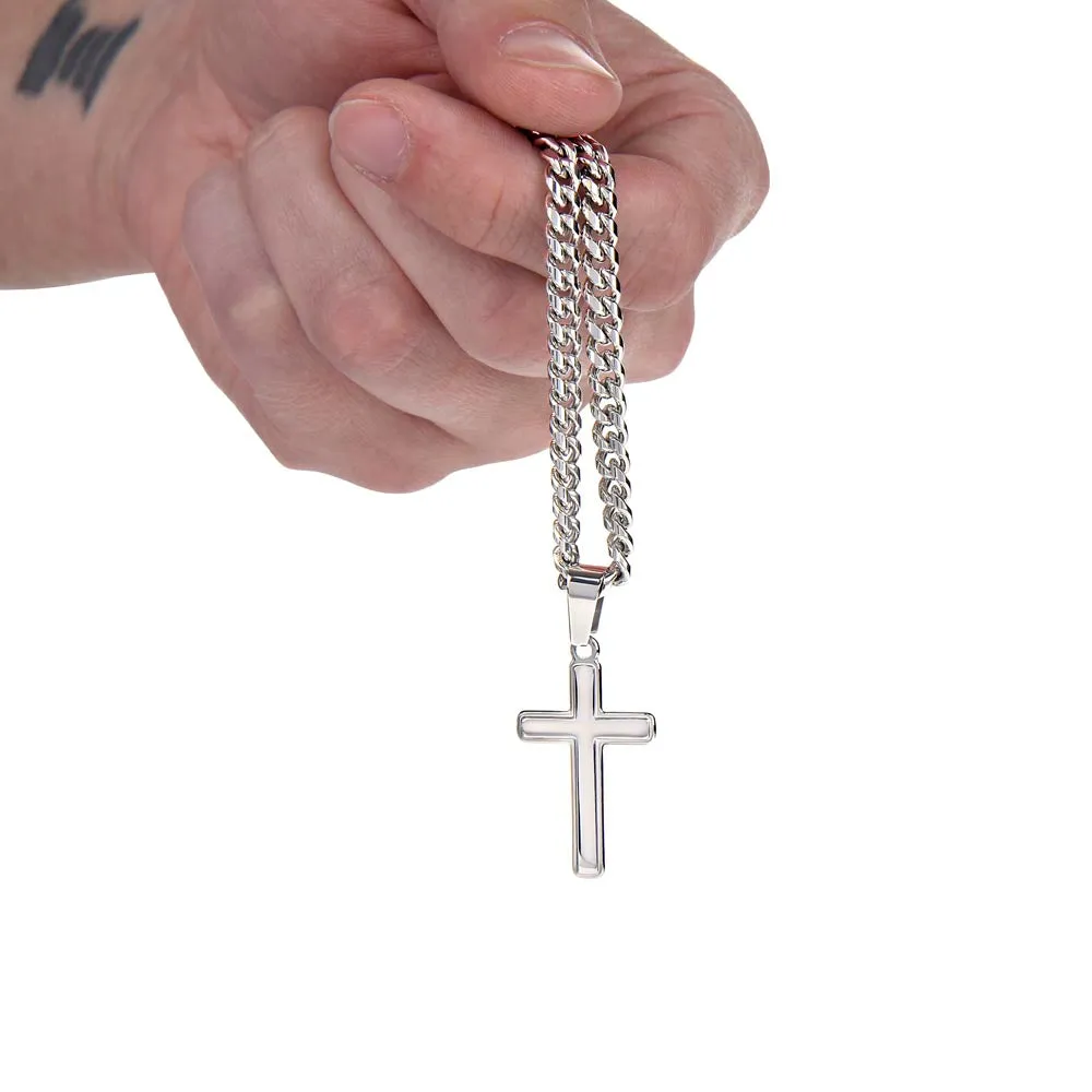 To My Grandson - Always remember how much I love you Artisan Cross on Cuban Link Chain