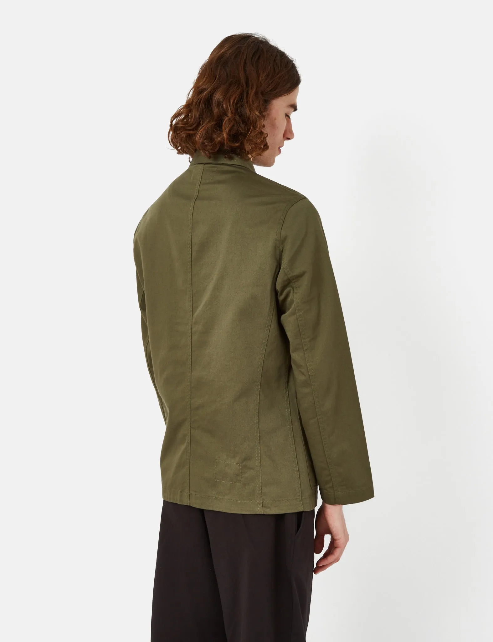 Universal Works Bakers Jacket - Light Olive Green