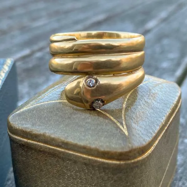 Vintage Diamond Snake Ring