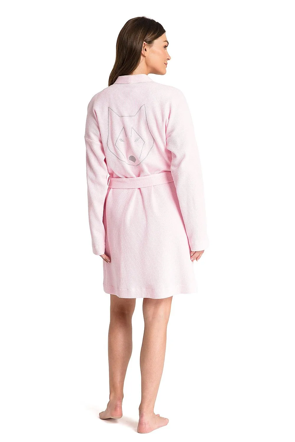 Waffle Weave Cotton Bathrobe Pink