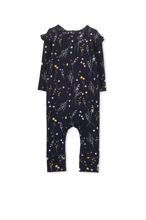 Winter Floral Romper - Navy (Milky Baby)