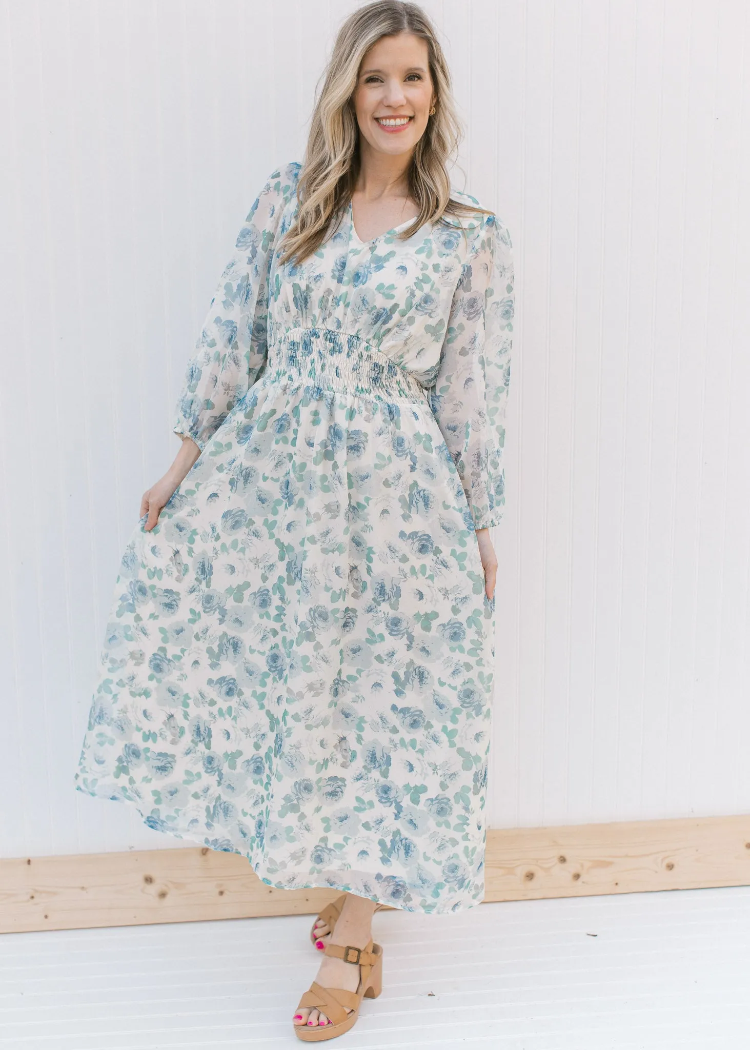 X Blue Roses Maxi Dress