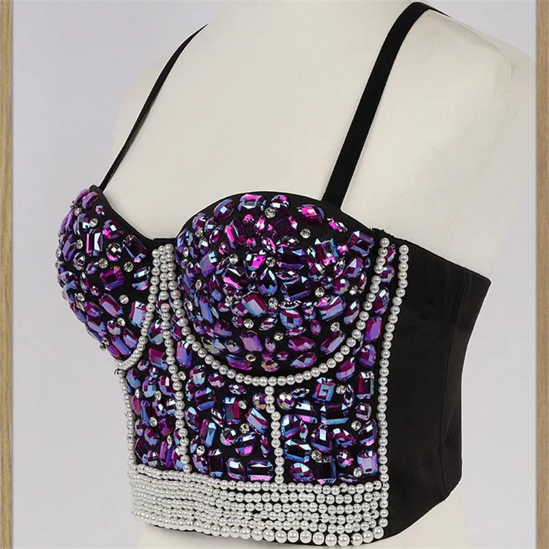 Y2K Rhinestone Diamond Sequin Tank Top